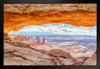 Mesa Arch at Sunrise Canyonlands National Park Utah Mountains Photo Photograph Sunset Landscape Pictures Scenic Scenery Nature Photography Scenes Black Wood Framed Art Poster 20x14
