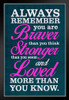 Always Remember You Are Braver Stronger Loved Art Print Black Wood Framed Poster 14x20