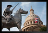 Terrys Texas Rangers Monument State Capitol Dome Photo Black Wood Framed Art Poster 20x14