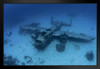 WWII North American B25 Mitchell Underwater Wreck Photo Photograph Black Wood Framed Art Poster 20x14
