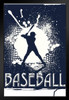 Baseball Player at Bat Illustration Art Print Black Wood Framed Poster 14x20