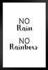 No Rain No Rainbow Art Print Black Wood Framed Poster 14x20