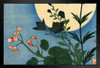 Utagawa Hiroshige Autumn Flowers Full Moon Japanese Art Poster Traditional Japanese Wall Decor Hiroshige Woodblock Landscape Artwork Nature Asian Print Decor Black Wood Framed Art Poster 14x20