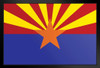 Arizona State Flag Black Wood Framed Art Poster 14x20