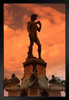 Statue of David in Michelangelo Square Florence Photo Art Print Black Wood Framed Poster 14x20