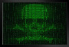 Computer Virus Cyber Security Skull and Crossbones Art Print Black Wood Framed Poster 20x14