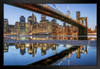 Brooklyn Bridge and New York City Skyline Photo Art Print Black Wood Framed Poster 20x14