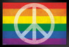 Pride and Peace Flag Black Wood Framed Art Poster 14x20