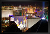Las Vegas Nevada Strip Cityscape Illuminated at Night Luxor Excalibur Photo Art Print Black Wood Framed Poster 20x14