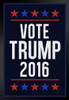 Vote Trump 2020 Republican Party Presidential Election Stars Navy With Blue Border Black Wood Framed Poster 14x20