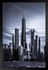 Chicago City Skyline Photo Black Wood Framed Art Poster 14x20