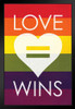 Love Wins Rainbow Art Print Black Wood Framed Poster 14x20