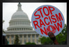 Stop Racism Now Protest Sign US Capitol Photo Art Print Black Wood Framed Poster 20x14