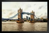 Tower Bridge Thames River in London England UK Photo Black Wood Framed Art Poster 20x14