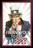 I Want You To Get Turnt Uncle Sam Funny Black Wood Framed Poster 14x20