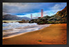 Sunset at the Golden Gate Bridge San Francisco Photo Art Print Black Wood Framed Poster 20x14