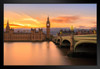 London Calling View of Big Ben House of Parliament Thames River Photo Art Print Black Wood Framed Poster 20x14