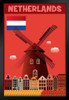 Netherlands Retro Travel Black Wood Framed Art Poster 14x20