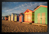 Colorful Bathing Boxes in a Row Brighton Beach South Australia Photo Art Print Black Wood Framed Poster 20x14