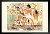 Ancient Egyptians Hieroglyphics Hunting Birds Black Wood Framed Art Poster 20x14