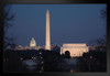 Washington DC Skyline from Iwo Jima Memorial Photo Art Print Black Wood Framed Poster 20x14