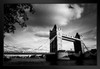 London Life Tower Bridge Thames River Black and White B&W Photo Art Print Black Wood Framed Poster 20x14