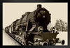 Steam Engine Train Black and White Vintage Retro Photo Art Print Black Wood Framed Poster 20x14