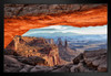 Inside Mesa Arch at Sunrise Photo Art Print Black Wood Framed Poster 20x14