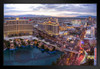 Elevated View Las Vegas Strip After Sunset Photo Art Print Black Wood Framed Poster 20x14