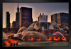 Buckingham Fountain at Sunset Chicago Illinois Photo Art Print Black Wood Framed Poster 20x14