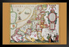 Leo Belgicus Netherlands Luxembourg Belgium Northern France Antique Style Map Black Wood Framed Poster 20x14