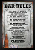 Bar Rules Funny Sign Black Wood Framed Poster 14x20