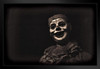 Creepy Carnival Clown Black and White B&W Photo Photograph Spooky Scary Halloween Decorations Black Wood Framed Art Poster 20x14