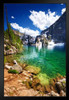 Summer Clouds over Goat Lake Sawtooth Mountains Photo Photograph Black Wood Framed Art Poster 14x20