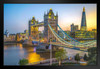 Tower Bridge and the Shard at Sunset London England UK Photo Art Print Black Wood Framed Poster 20x14