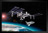 International Space Station and Shuttle Black Wood Framed Art Poster 20x14