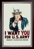 Uncle Sam I Want You For The Army WPA War Propaganda Black Wood Framed Poster 14x20