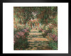 Claude Monet Garden Path At Giverny French Impressionist Master Painter Painting Flowers Bridge Lily Pads Black Wood Framed Art Poster 14x20
