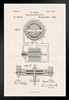 Electro Magnetic Motor Nikola Tesla Official Patent Diagram Black Wood Framed Poster 14x20