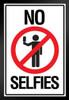 Warning Sign No Selfies Self Portraits Photo Camera Phone Social Networking White Black Wood Framed Poster 14x20