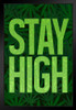 Stay High Marijuana Cannabis Bud Pot Joint Weed Ganja Bong Blunt College Humor Leaves Black Wood Framed Poster 14x20