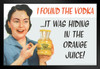 I Found The Vodka It Was Hiding In The Orange Juice Humor Black Wood Framed Poster 20x14