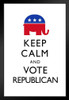 Keep Calm and Vote Republican White Black Wood Framed Poster 14x20