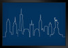 Skyline New York City Blue Black Wood Framed Poster 14x20