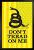 Gadsden Flag Dont Tread On Me Rattlesnake Coiled To Strike Old Glory Yellow Textured Black Wood Framed Poster 14x20