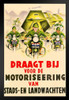 WPA War Propaganda Dutch Soldiers Draagt Bij Voor De Motoriseering Van Stads En Landwachten Black Wood Framed Art Poster 14x20