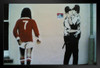 Banksy Gay Cops Kissing Street Art Banksy Canvas Print Bansky Modern Art Grafitti Canvas Wall Art Street Art Prints Graffiti Art For Wall Art Canvas Love Decor Black Wood Framed Art Poster 20x14