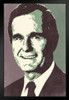 President George HW Bush 41 Pop Art Portrait Republican Politics Politician Ta Black Wood Framed Art Poster 14x20