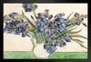 Vincent van Gogh Vase With Irises 1890 Oil On Canvas Painting Art Black Wood Framed Poster 20x14