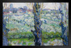 Vincent Van Gogh View Of Arles Flowering Orchards 1889 Post Impressionist Painting Black Wood Framed Art Poster 14x20
